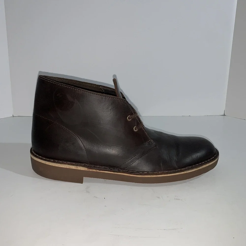 Clarks Boots Mens Size 11 Brown Leather Chukka Ankle Casual Lace Up Comfort